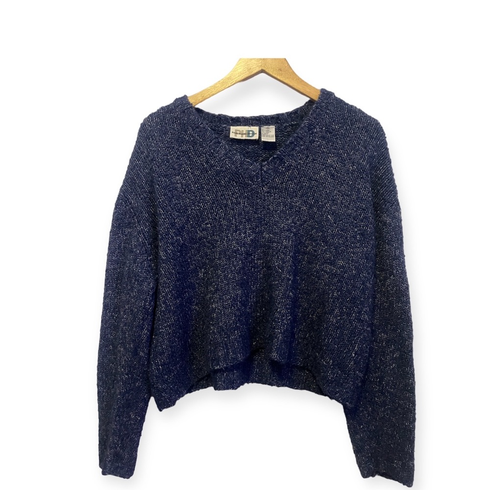 Vintage Chunky Sweater Linen Wool Blend Size Medium